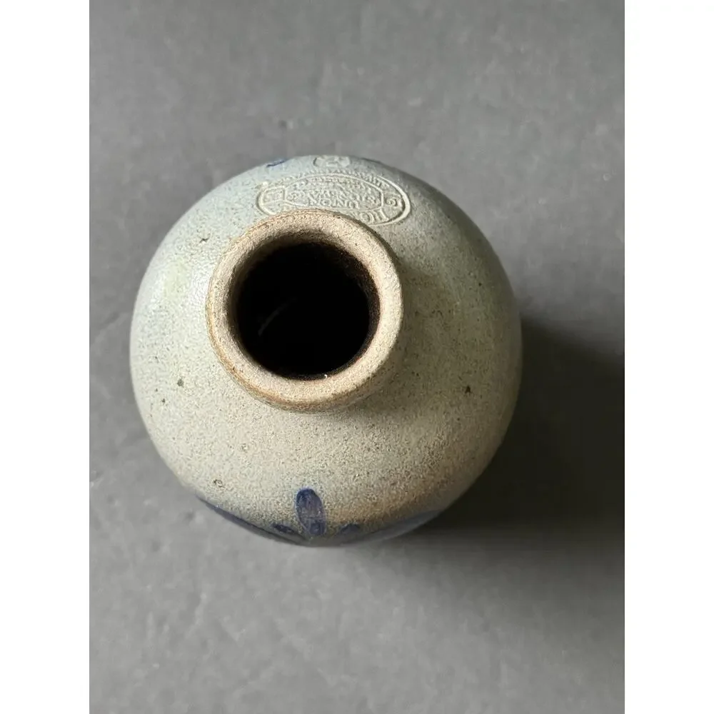 Rockdale Union Pottery Small Jug Vase 1995 Flower Design Salt Glazed Cottagecore